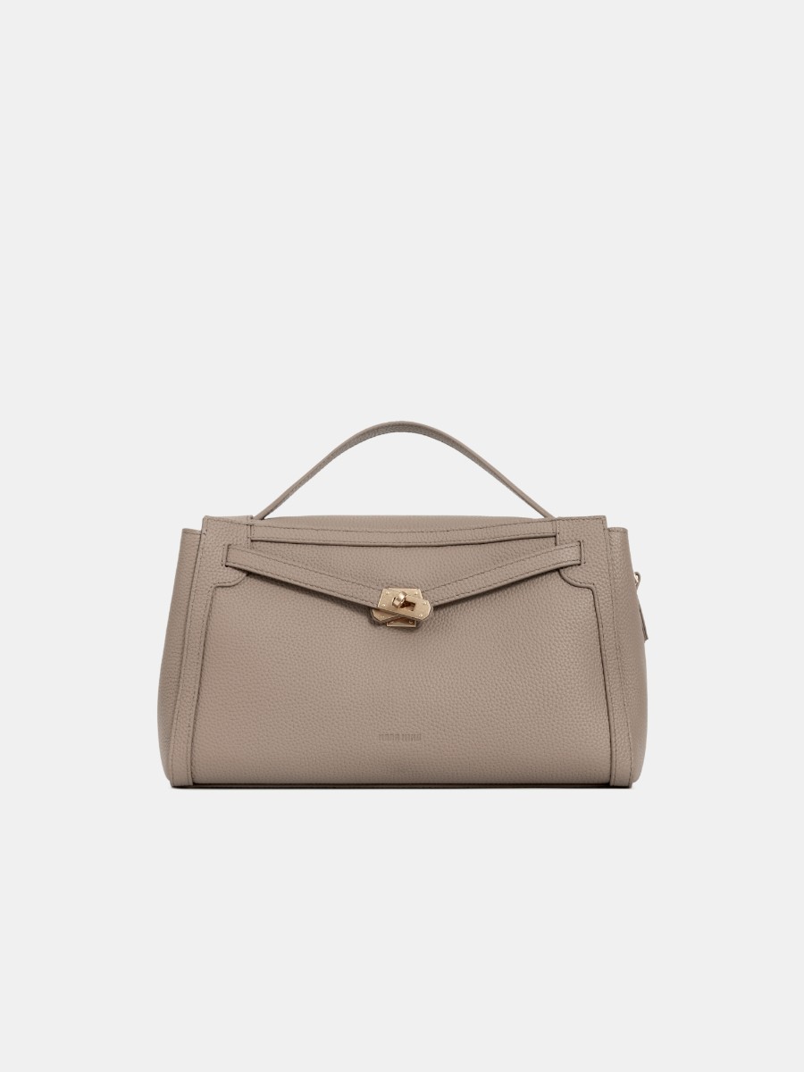 Horizontal lock kelly bag